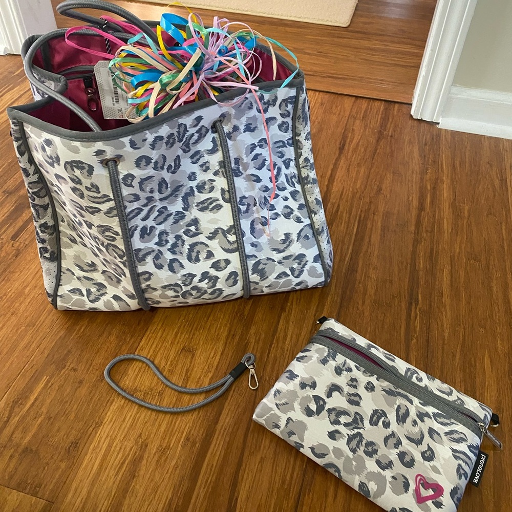 NWT neoprene cheetah bag